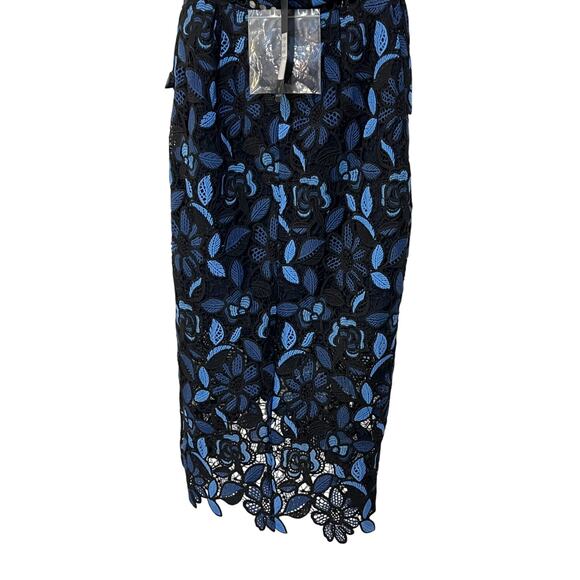 ELLIATT WOMENS SMALL TIMES FLORAL CROCHET STRAPLESS MIDI PARTY DRESS BLUE NEW - Picture 10 of 16